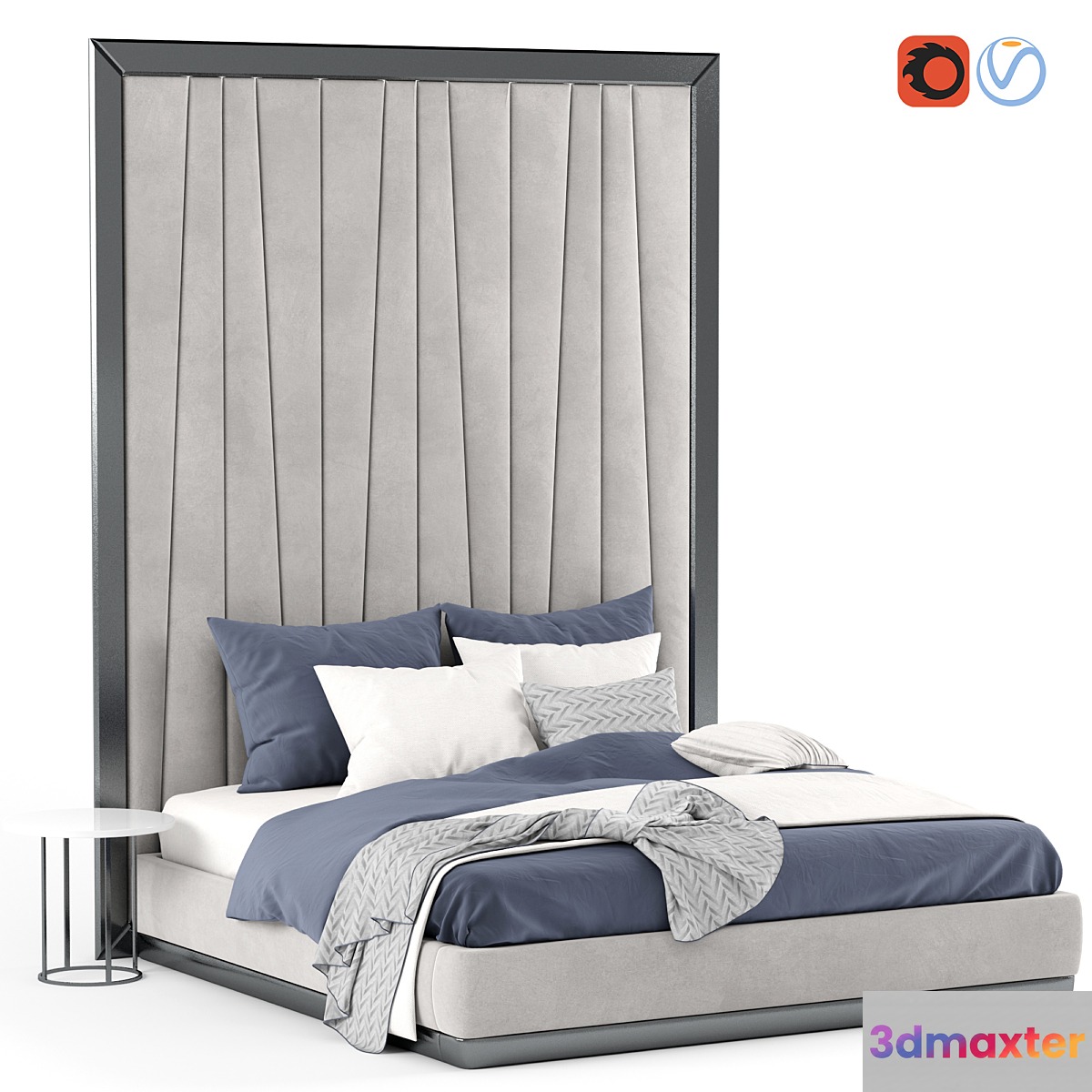 Bed with headboard 3D Max
