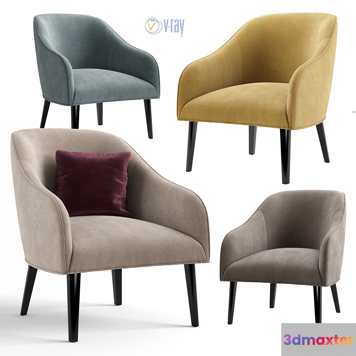 La Forma. LOBBY Bobly corduroy armchair. - No.4