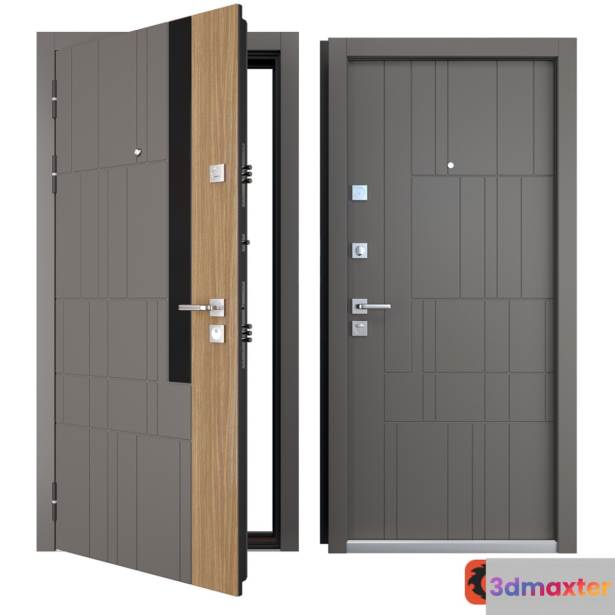 Entrance metal door of Grattel (Straj) 3D Max