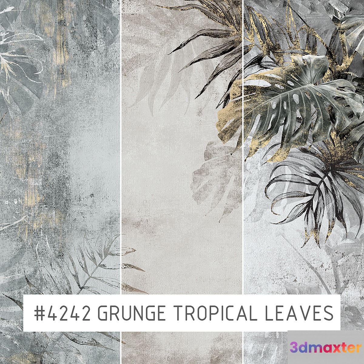 Creativille | Wallpapers | Grunge tropical leaves 4242 3D Max