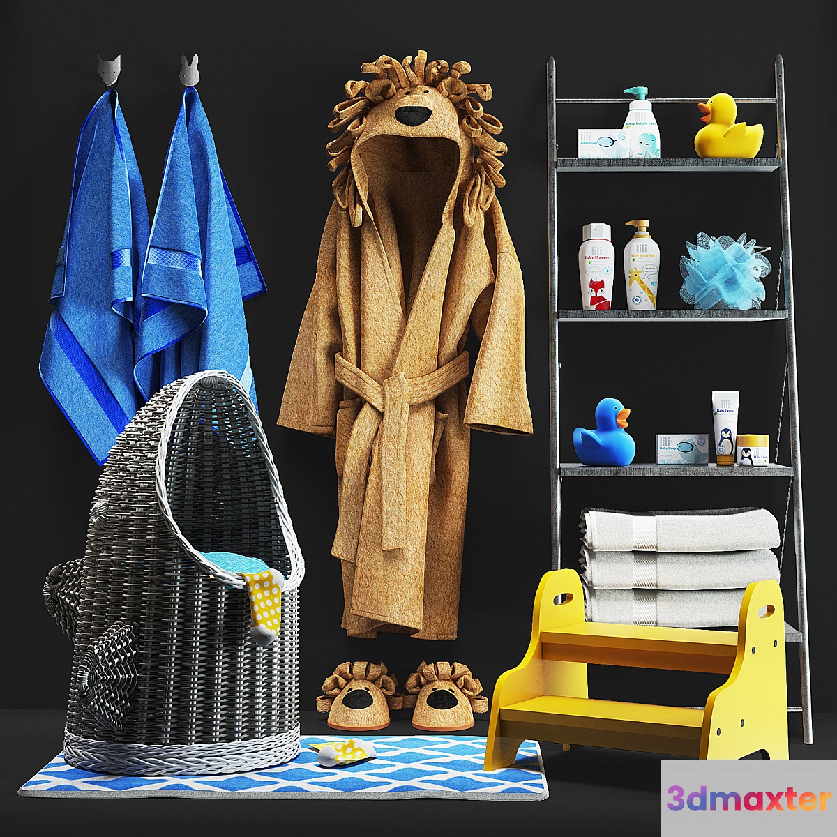 Baby bath set 002 3D Max
