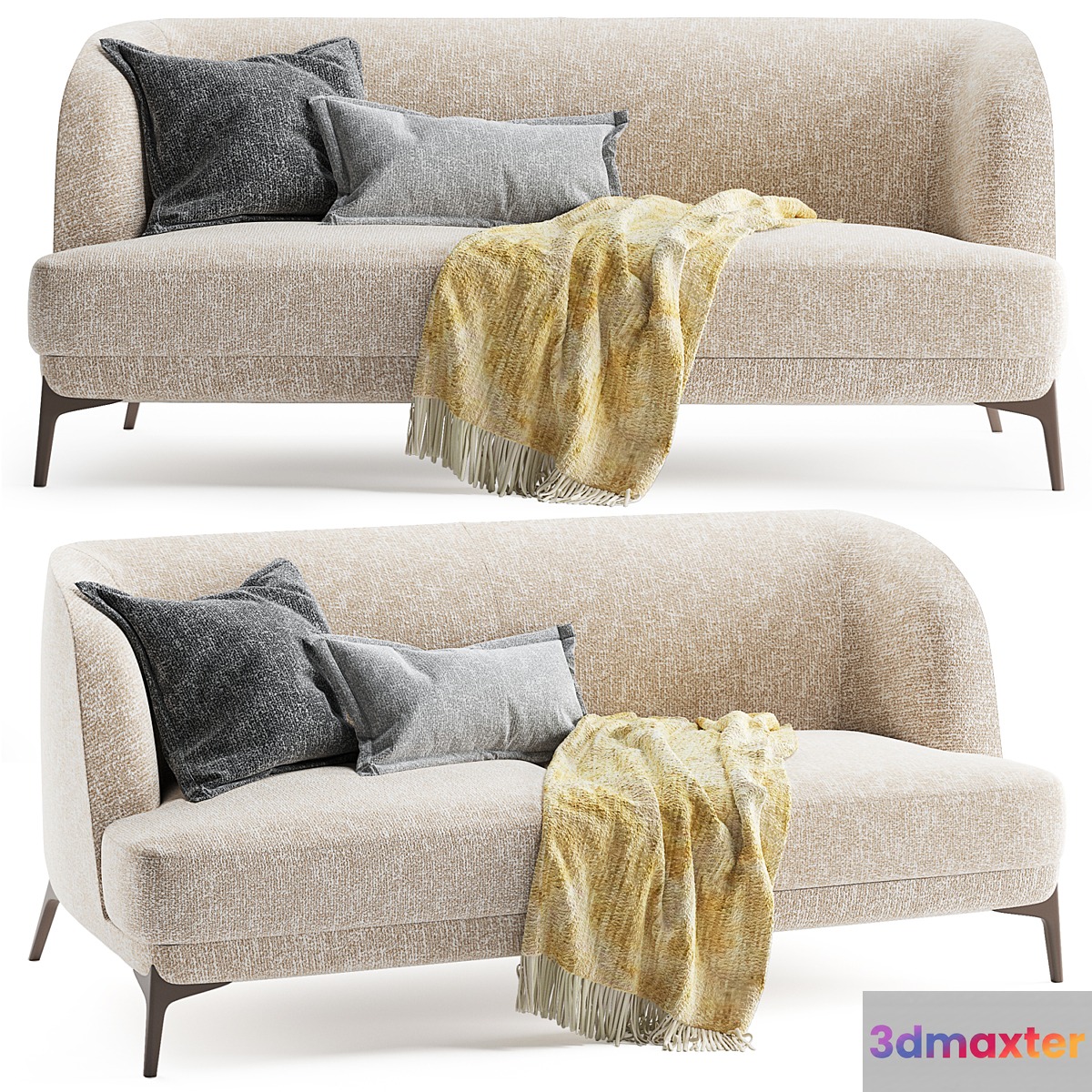 Velvet sofa 3D Max