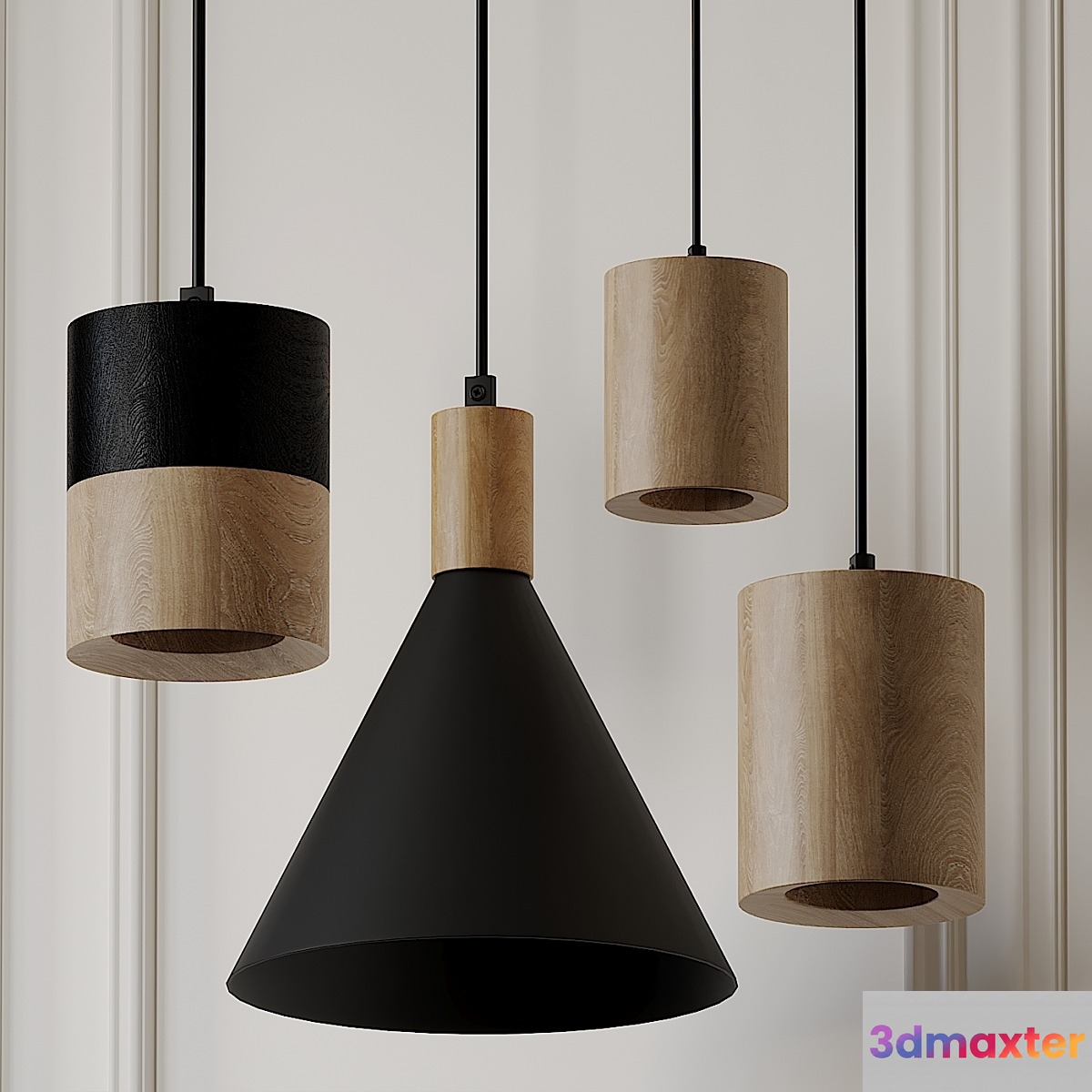Hanging Small Cone Spot half black ASAF WEINBROOM 3D Max