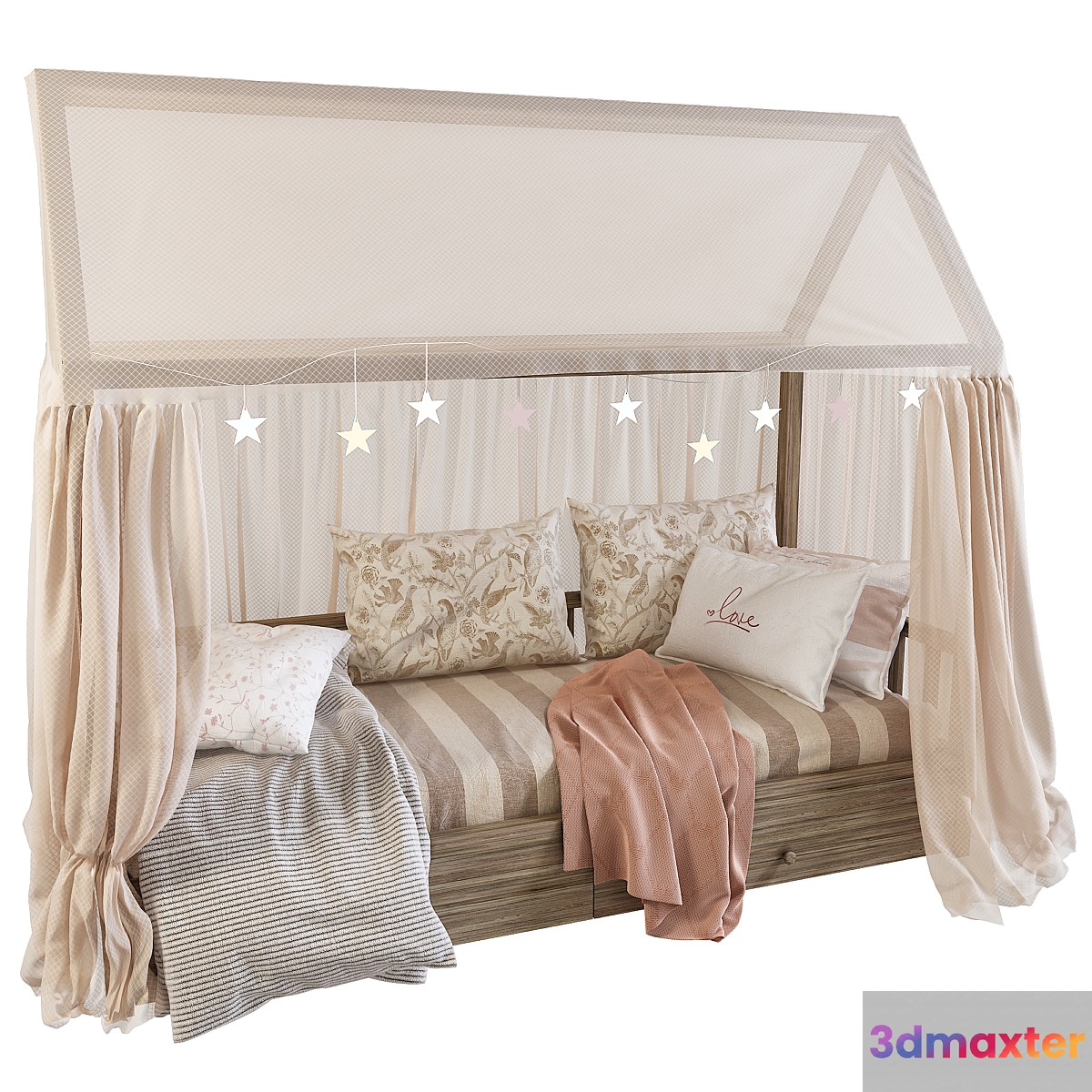 Children's bed with columns 4
