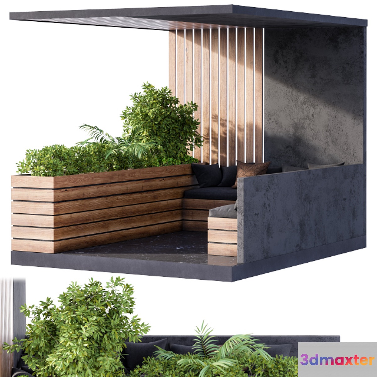 Roof Garden and Balcony Furniture 3D Max