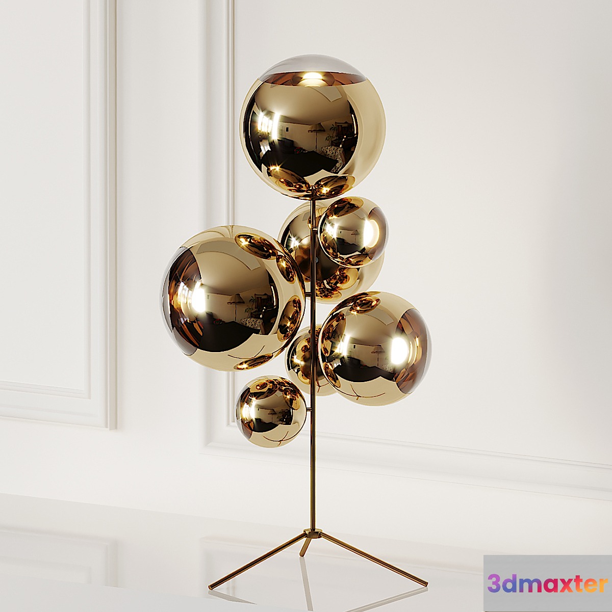 Mirror Ball Gold Stand Chandelier by Tom Dixon - No.2