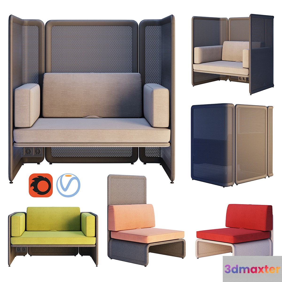 Coalesse - Lagunitas Lounge System Chair 3D Max