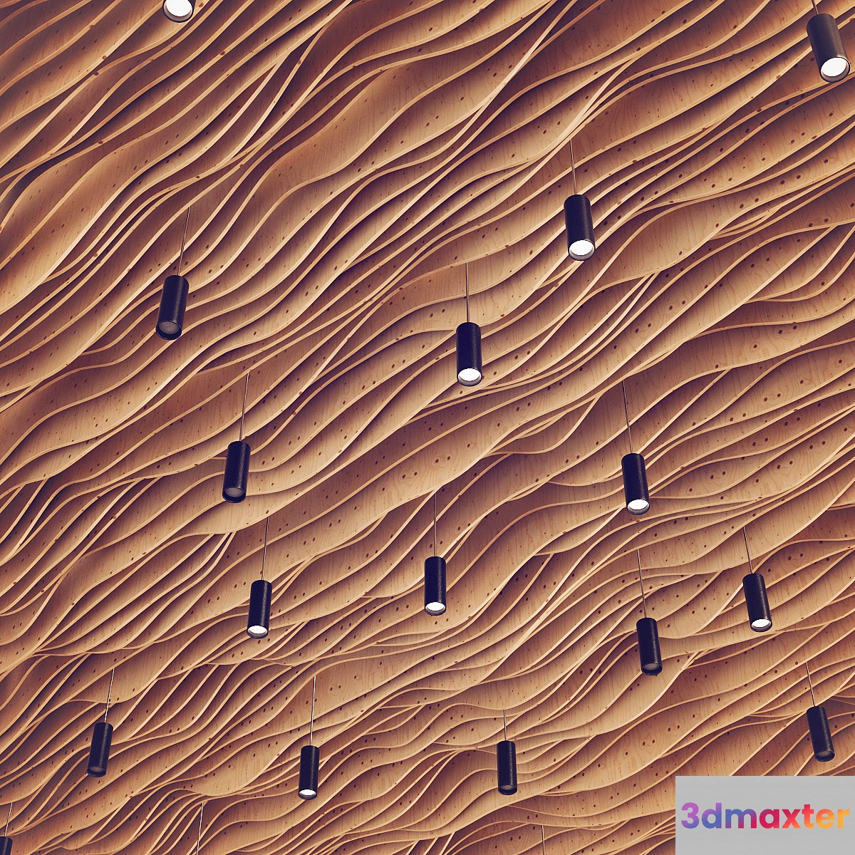 Parametric wood ceiling 3D Max