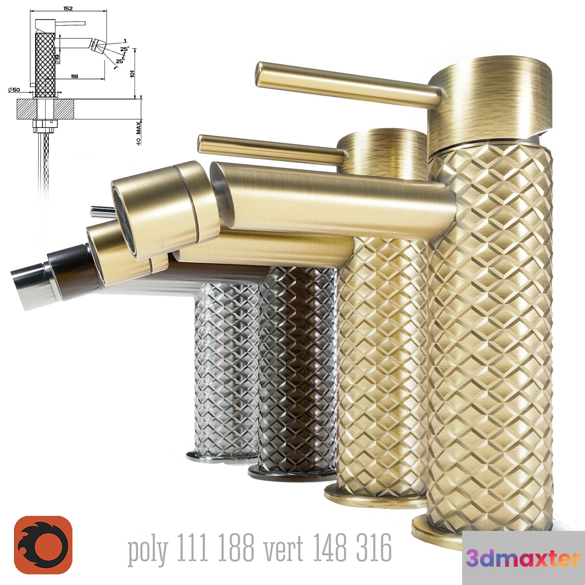 Gessi intreccio 3D Max