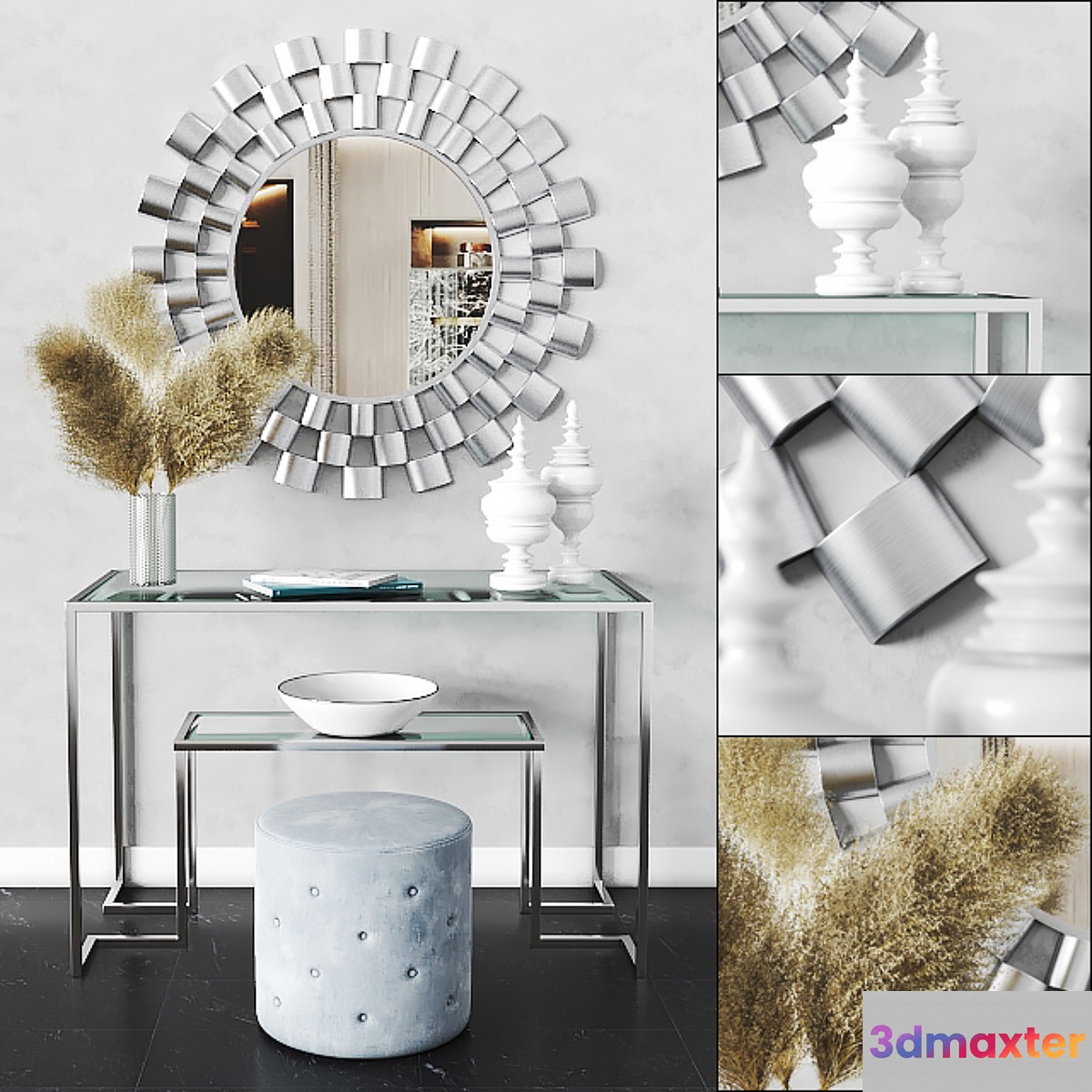 Arielle Tiered Wall Mirror & Anta Gold Console Table