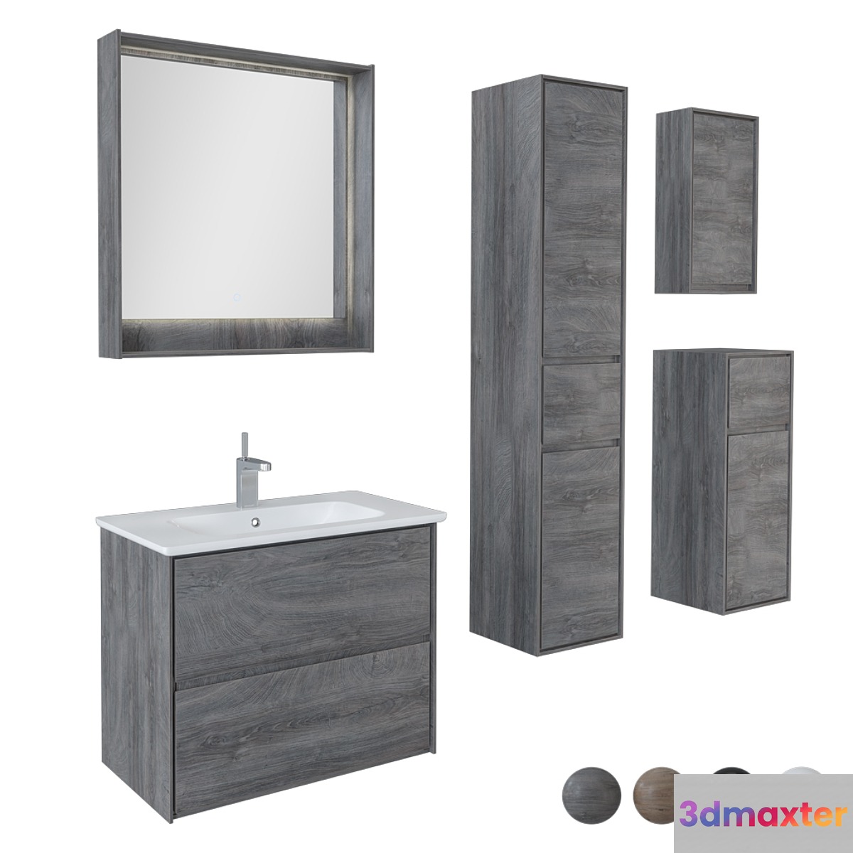 Furniture set Mokka 80 and Cases 3D Max
