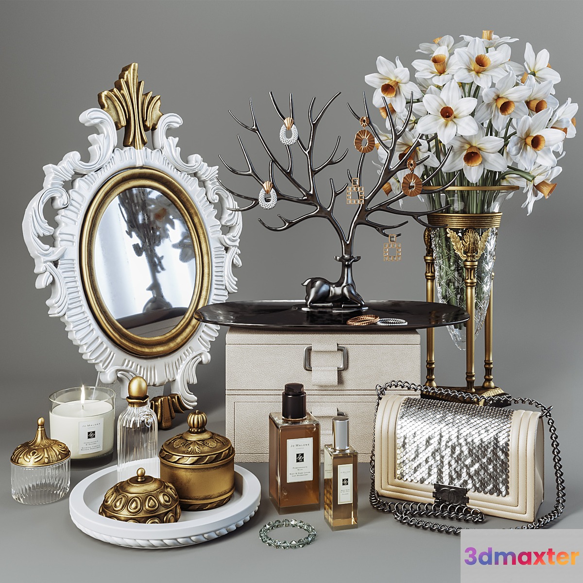 Decorative set for ladies dressing table 3D Max