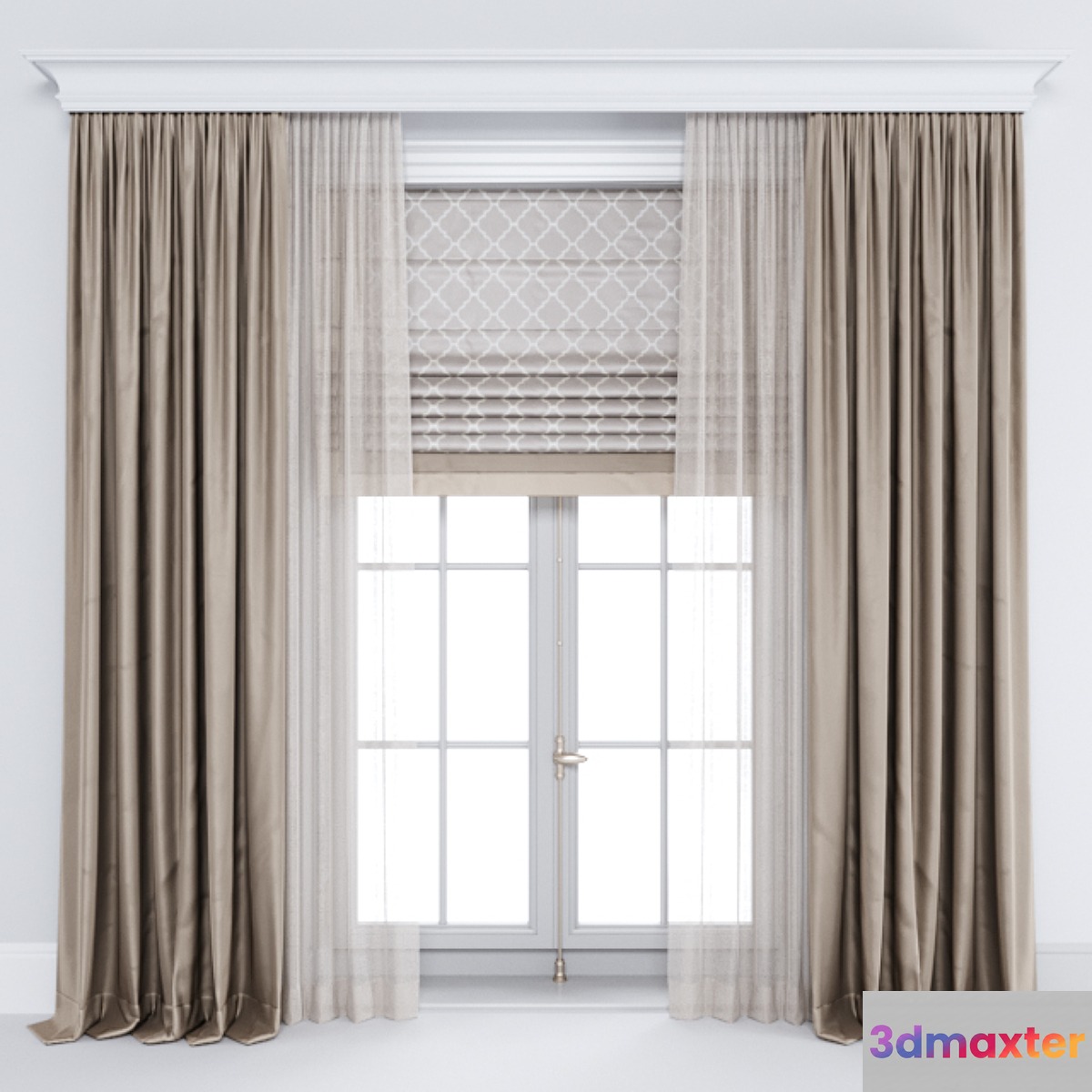 Curtain brown 3D Max