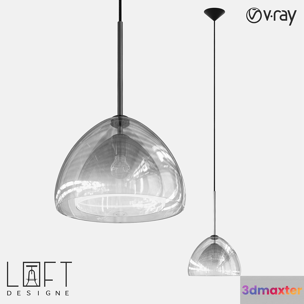 Pendant lamp LoftDesigne 10887 model 3D Max