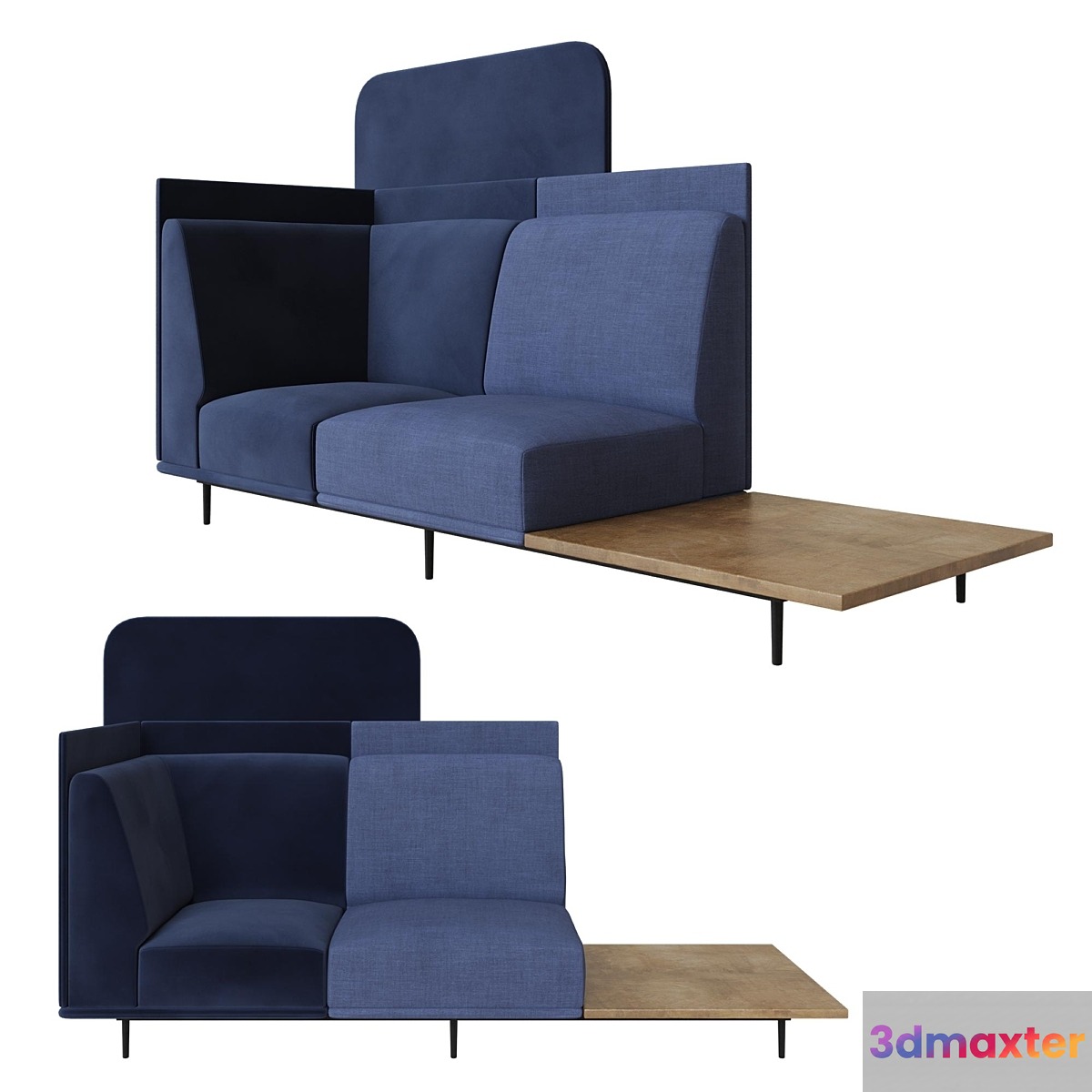 BoConcept Toulouse 2 seat and table 3D Max