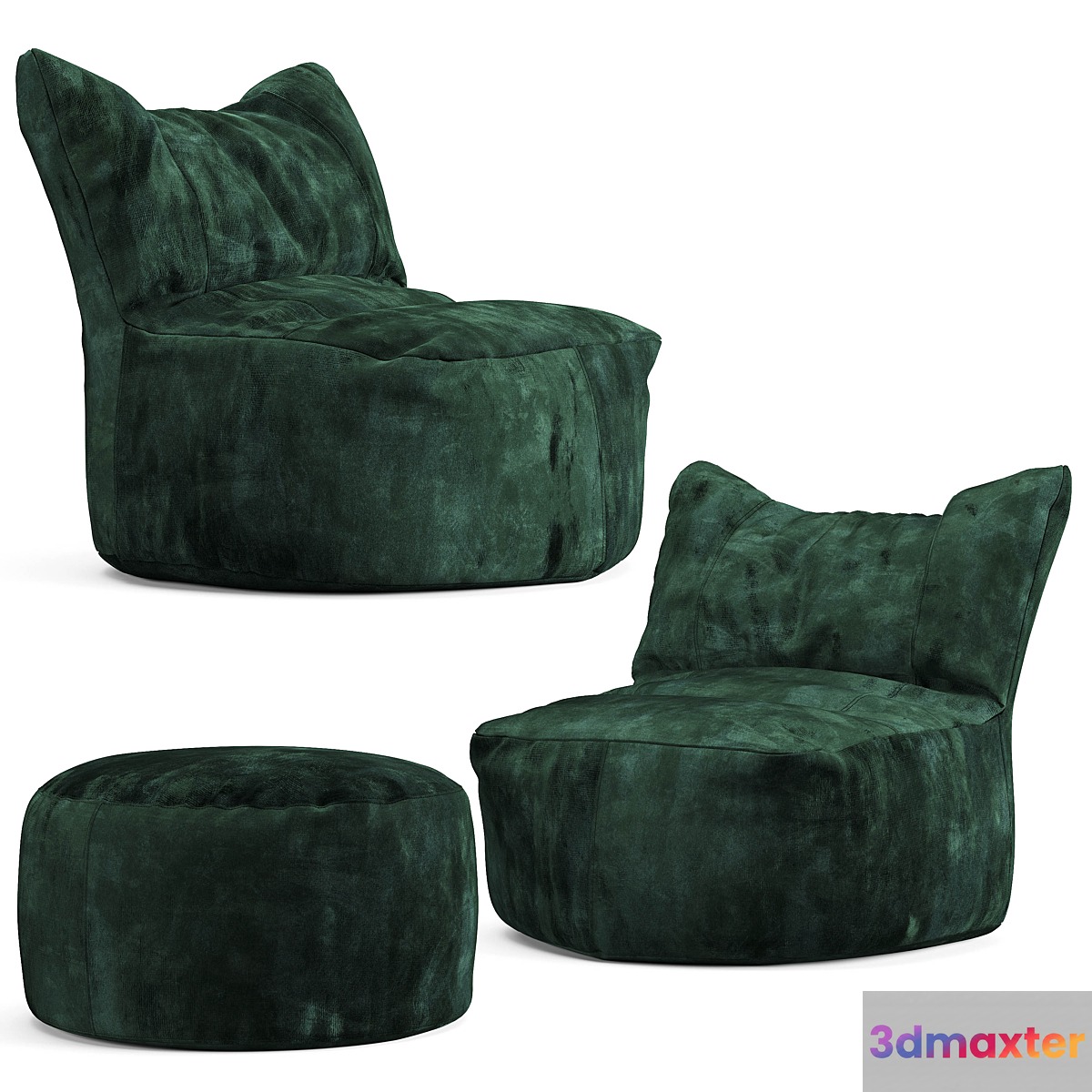 Cierre imbottiti bubba bean bag chair 3D Max