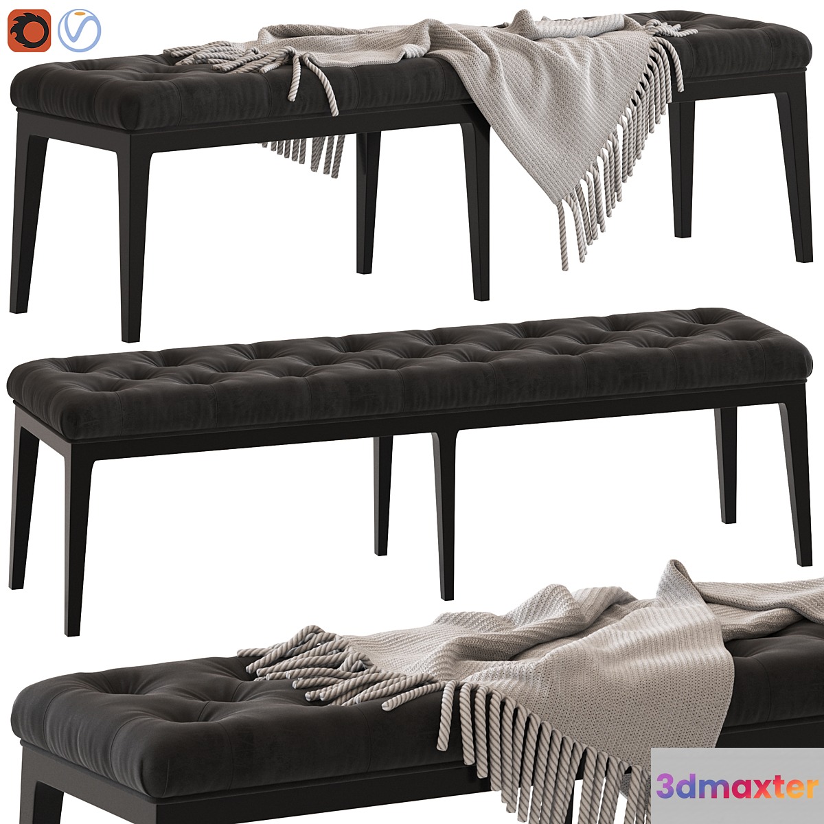 Coco Republic Piccadilly Tufted Bench - No.3