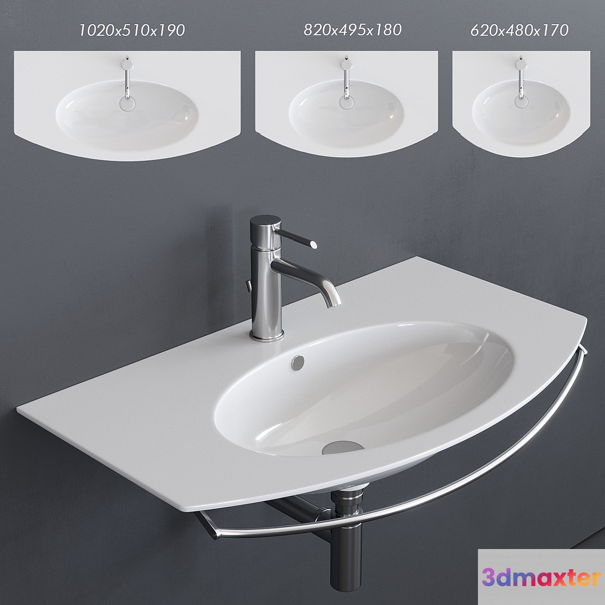 Ceramica Catalano Velis Wall-mounted Washbasin 3D Max