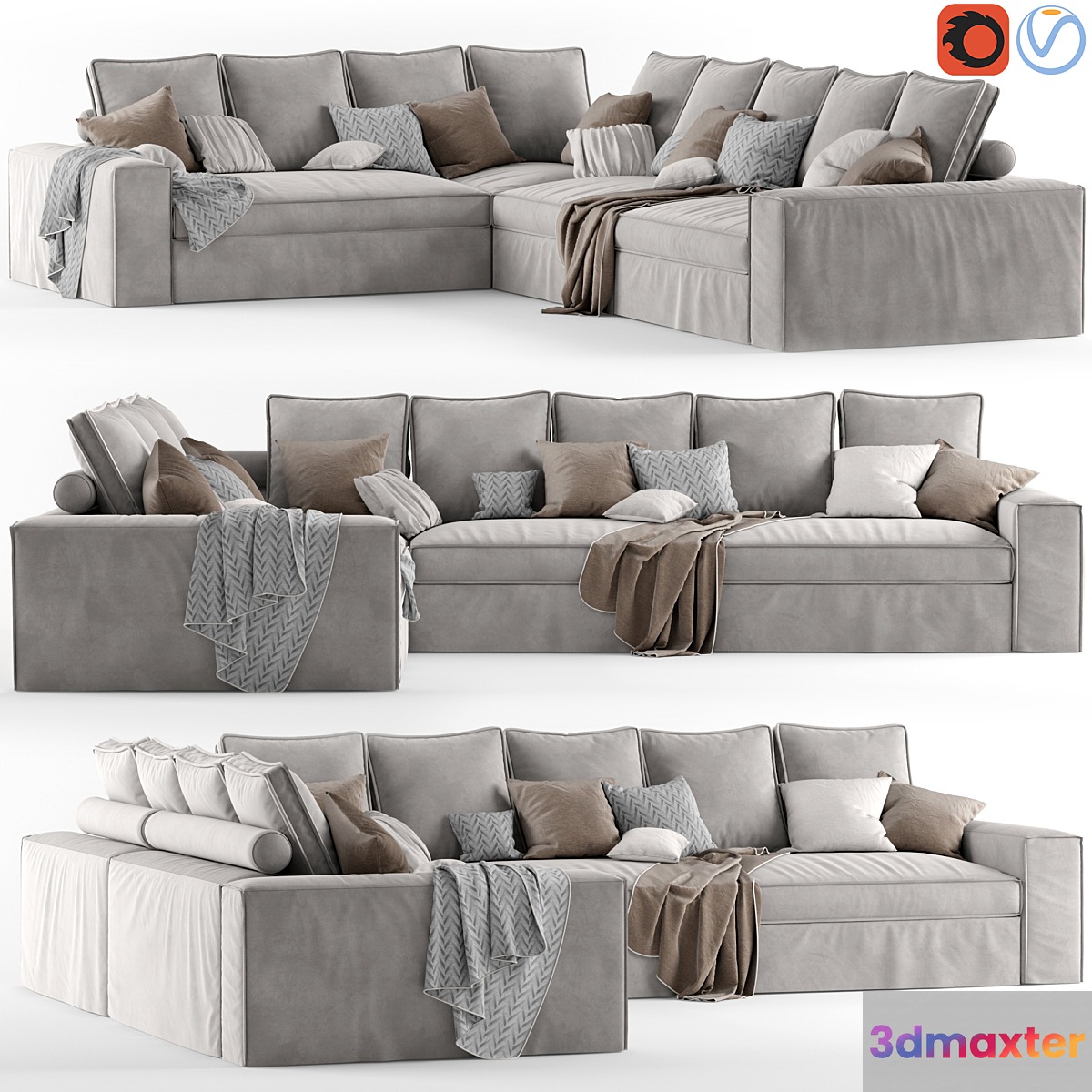 Corner sofa Alberta Salotti Santorini 3D Max