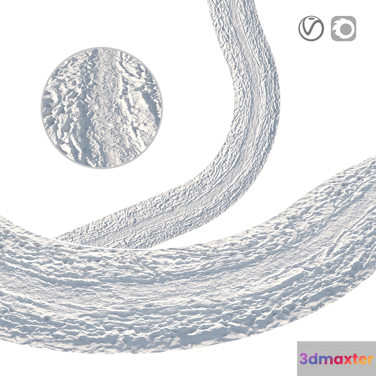 Winter footpath 13 meters 3D Max