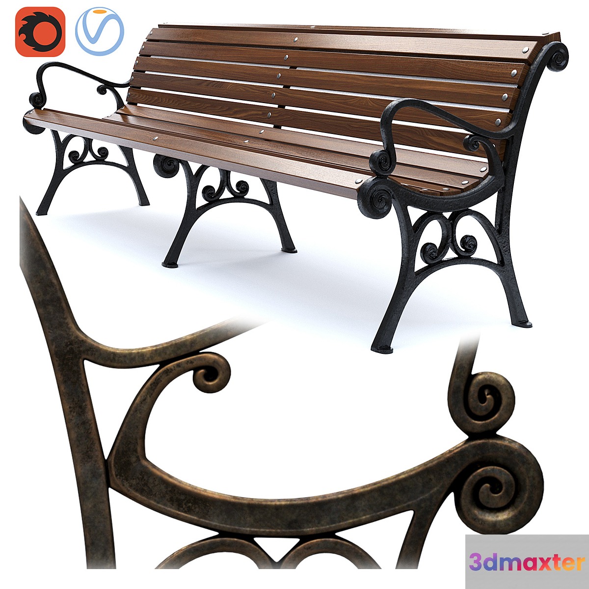 Park Bench 03 3D Max