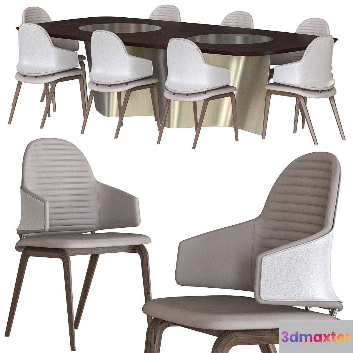 Esse 72 Bevelwood Table and Vela Chair by Reflex Dining Set