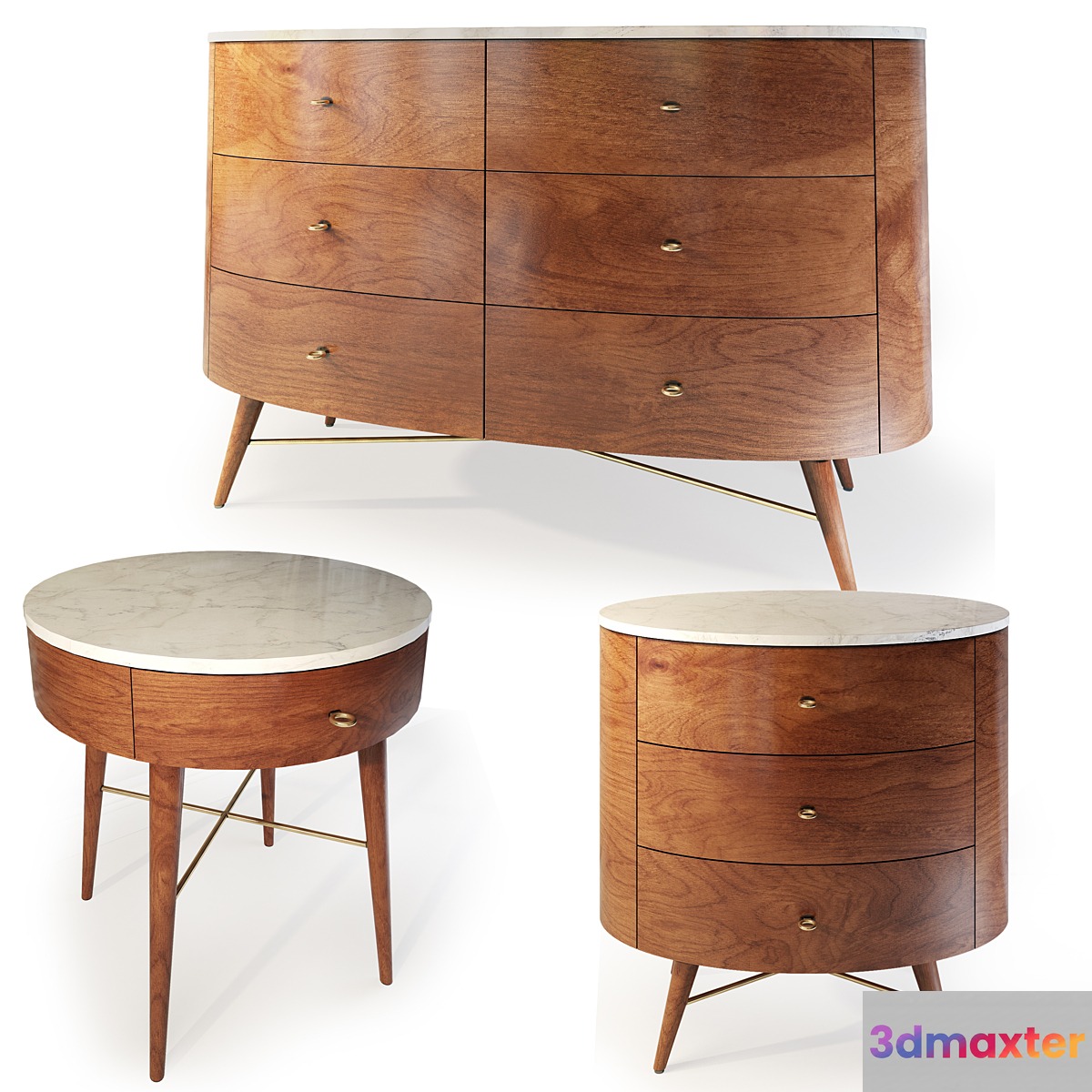 Chest and nightstand Acorn Penelope. Dresser bedside table by West Elm - No.3