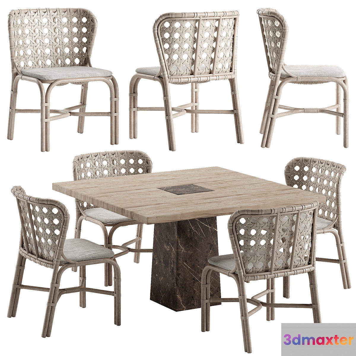 Mcguire Exalt chair Querini table set