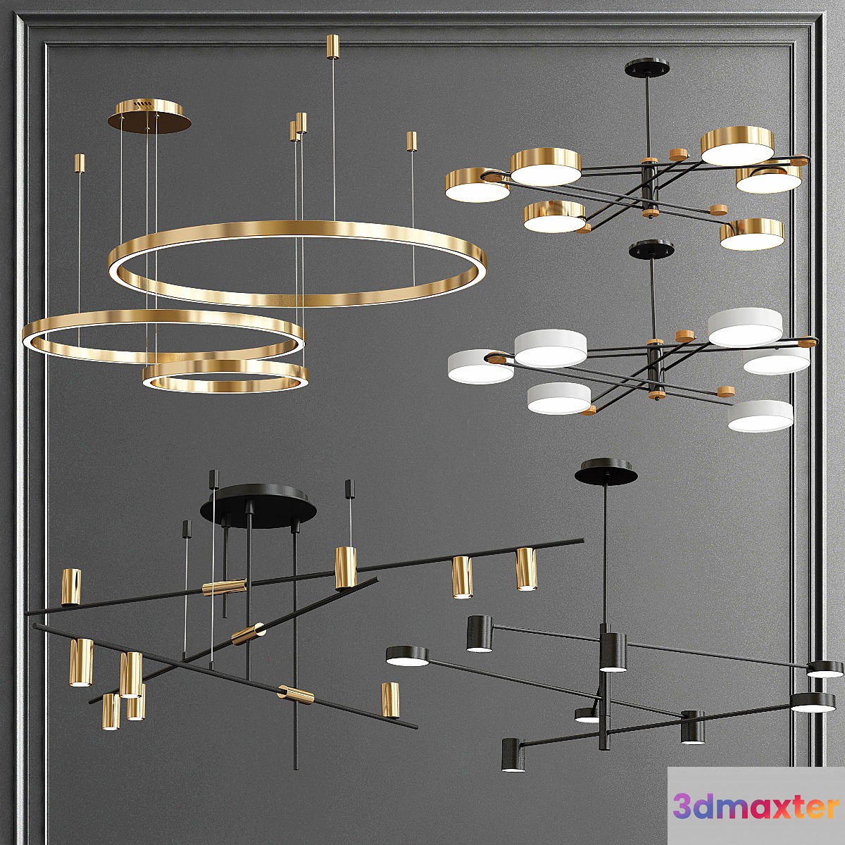 Collection of Minimalist Chandelier 5 3D Max