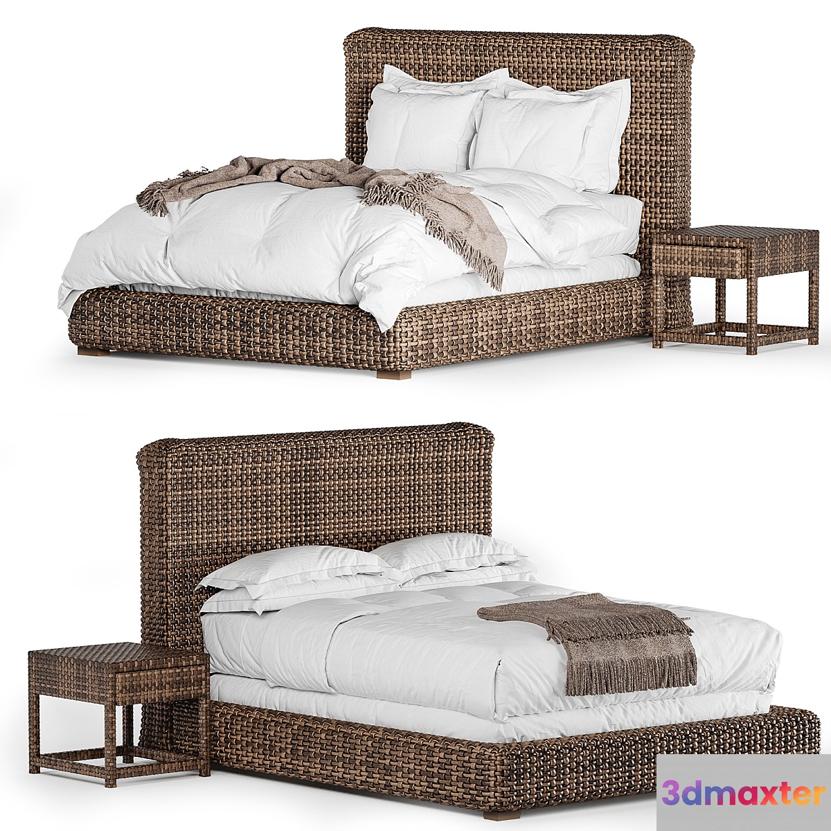 Restoration Hardware Antilles rattan bed 3D Max