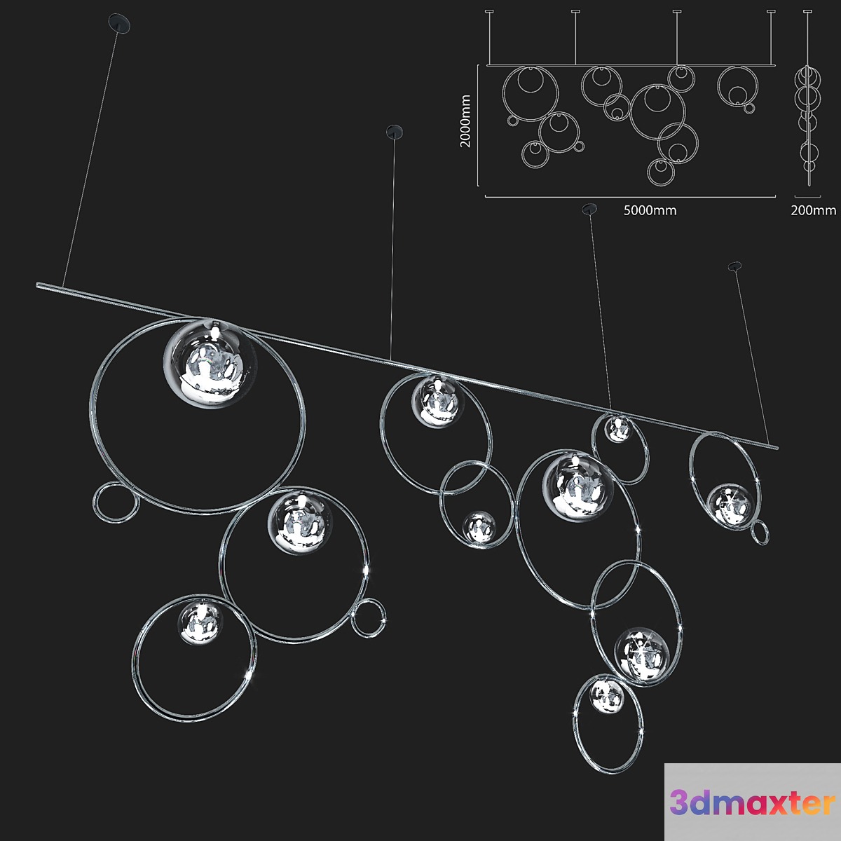 Heatfield & Co Factory Mobile Chandelier 3D Max