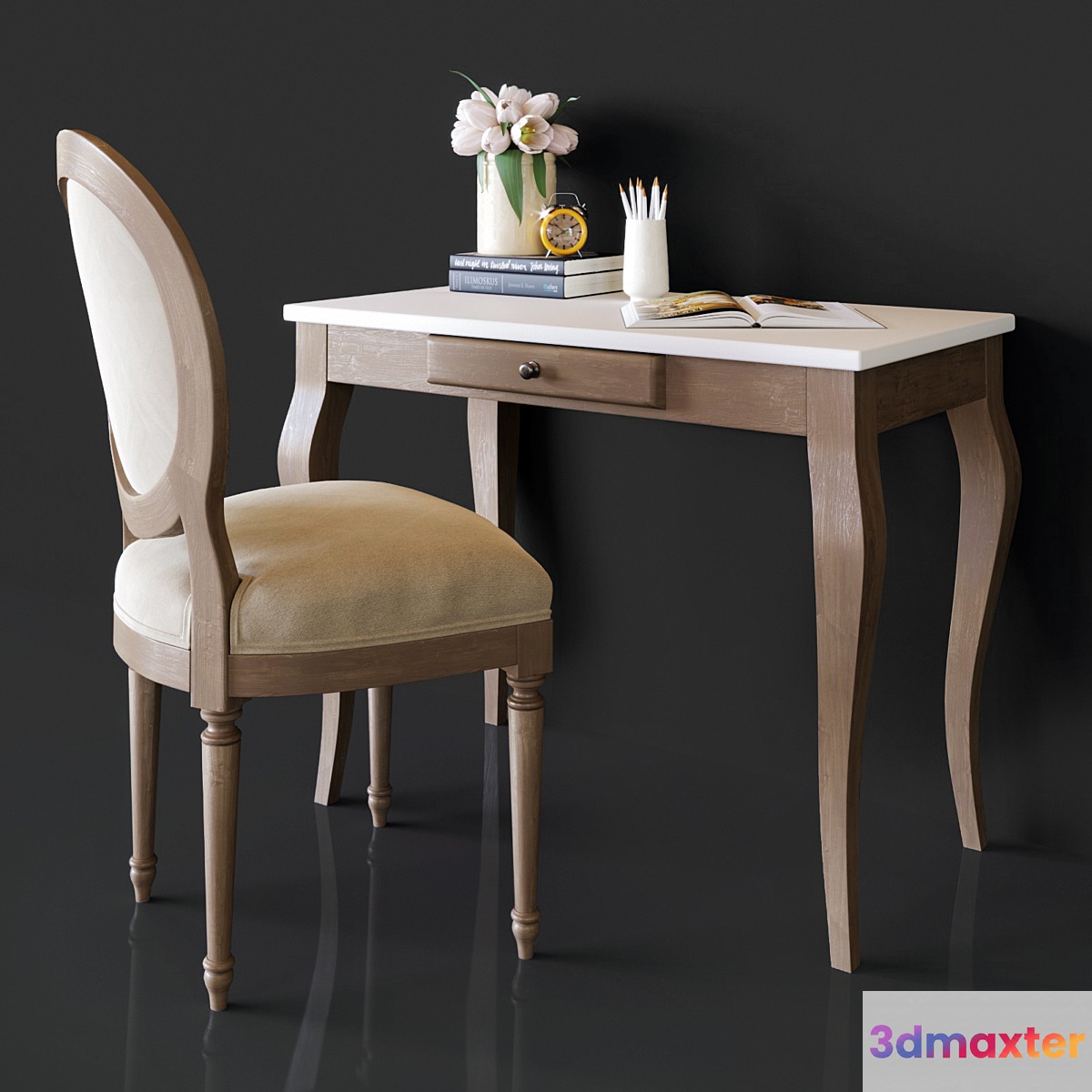 Alexandra Marble Desk 3D Max