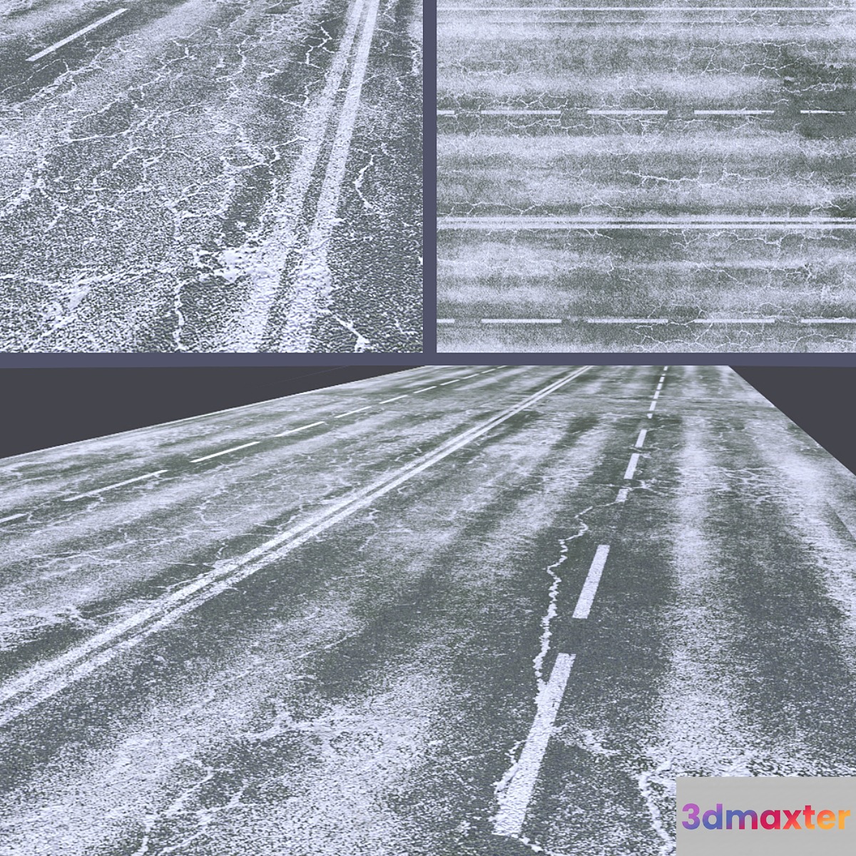 Snow covered road 3D Max