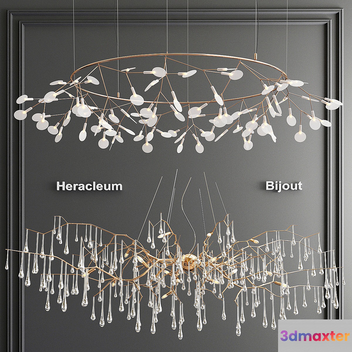 Moooi Heracleum & Serip Bijout Chandelier 3D Max