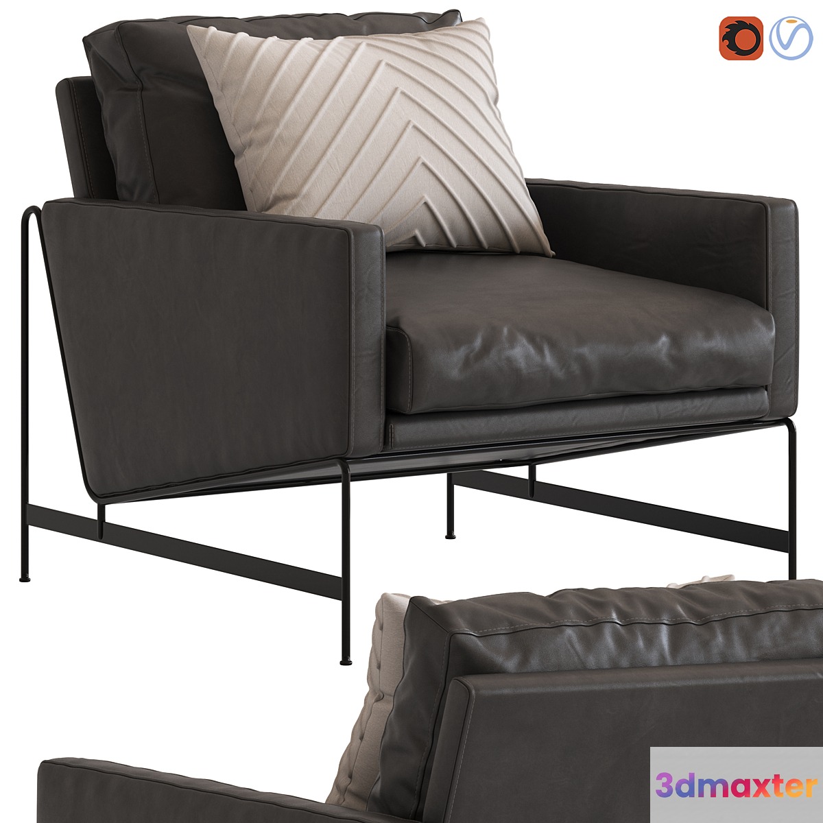 Coco Republic Clement Occasional Chair 3D Max