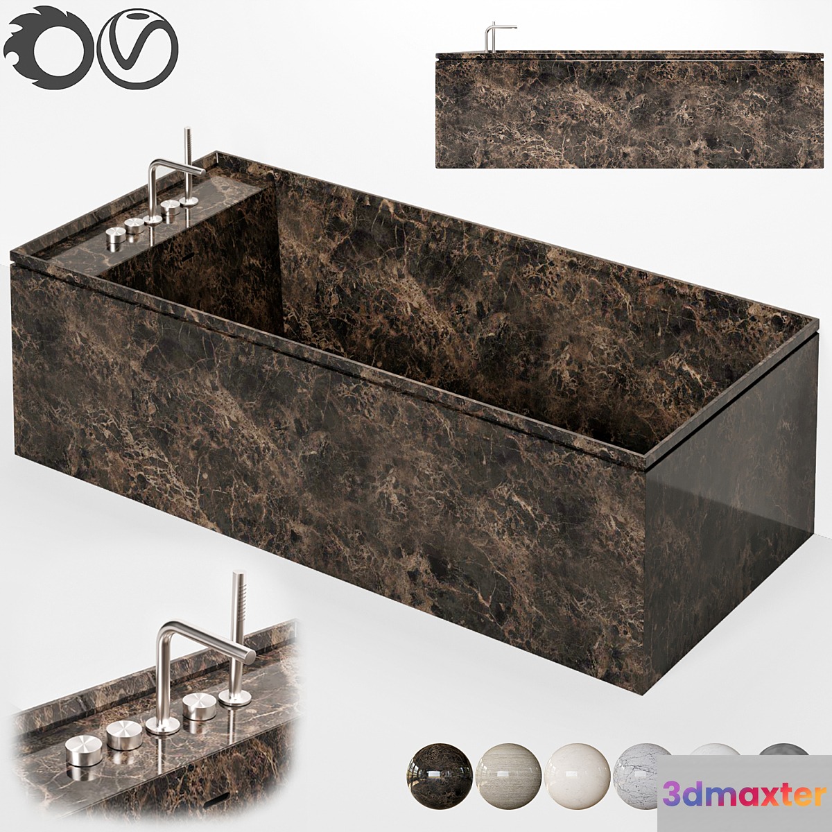salvatori onsen bathtub 3D Max
