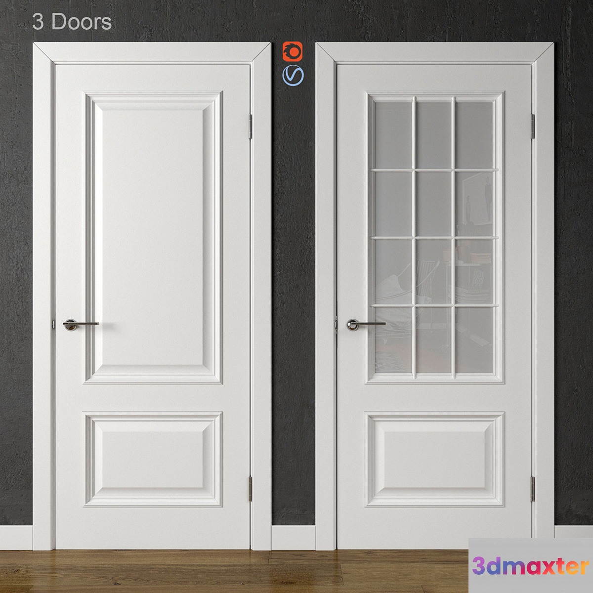 Doors Academy Piemonte White (part 2) 3D Max
