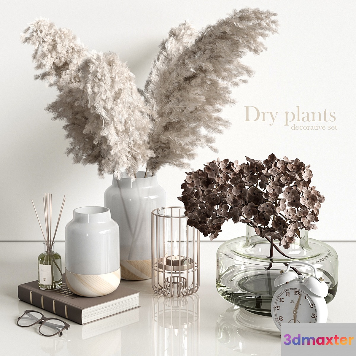 Decorative set with dry plants 4 - No.3