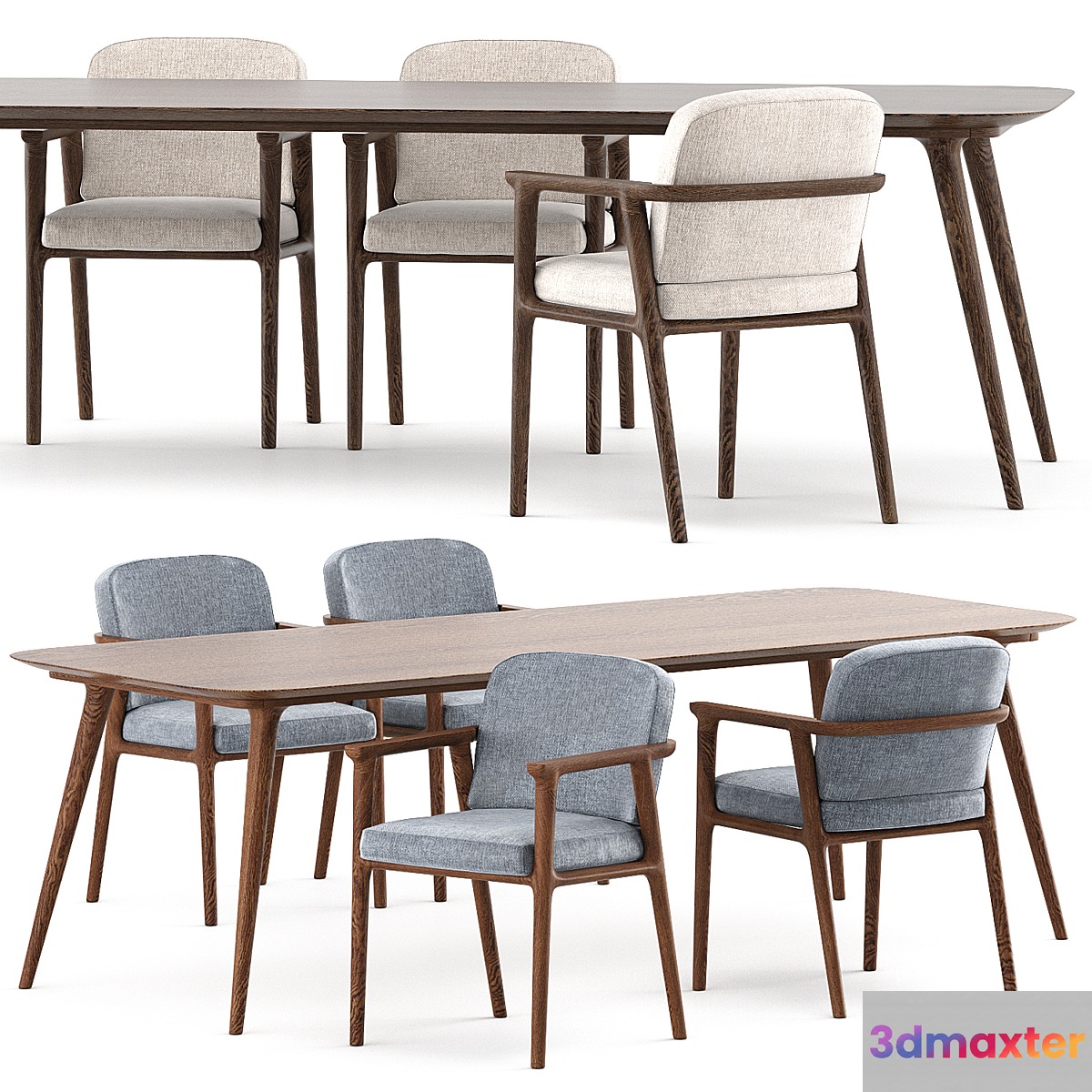 Zio Dining Table and Zio Dining Chair by Moooi 3D Max