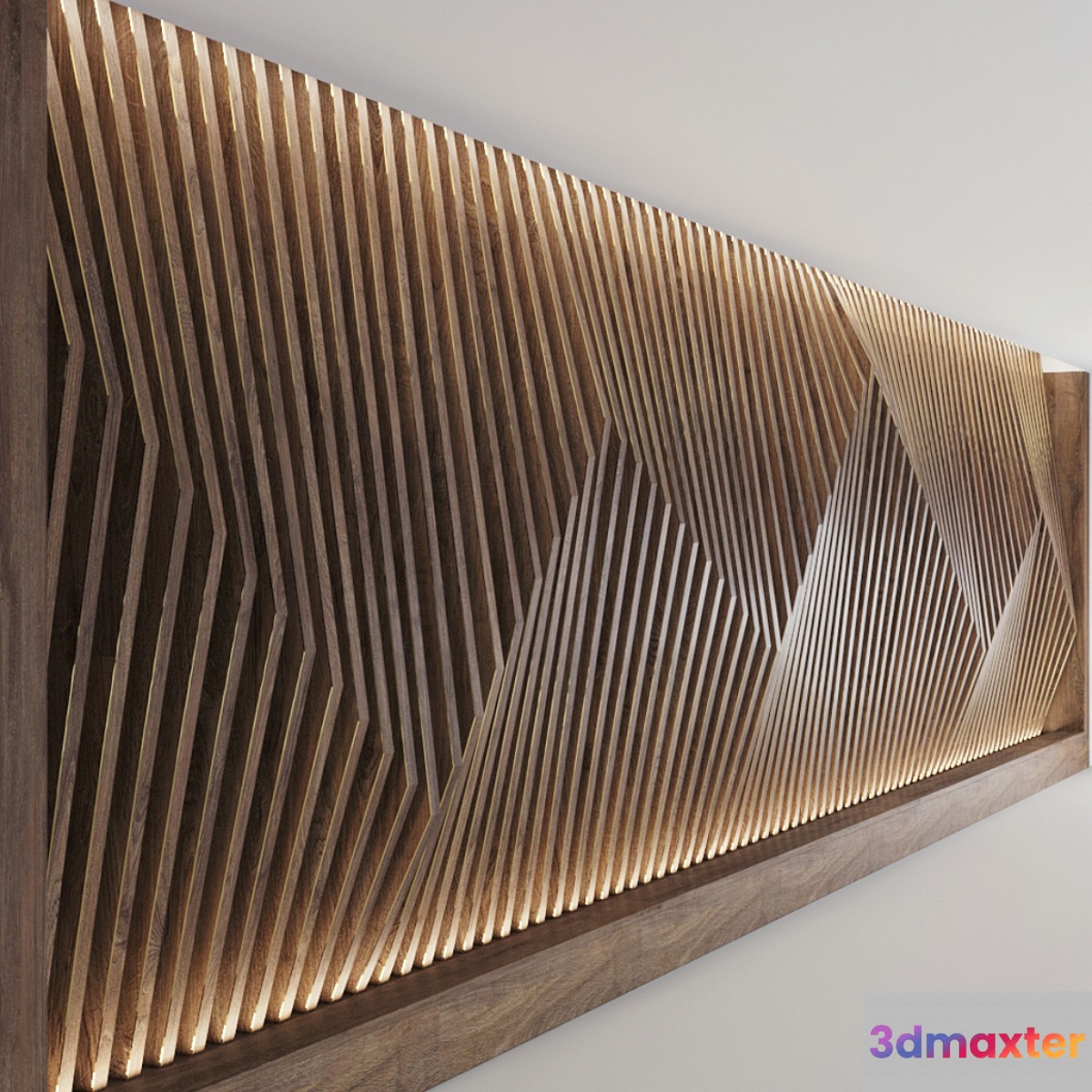 Decorative parametric wall 3D Max