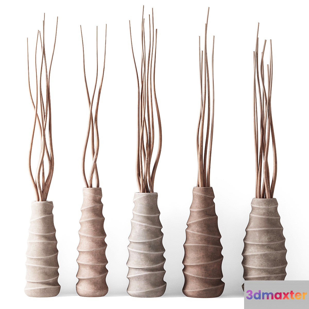 Dry branches in figured vases - No.2
