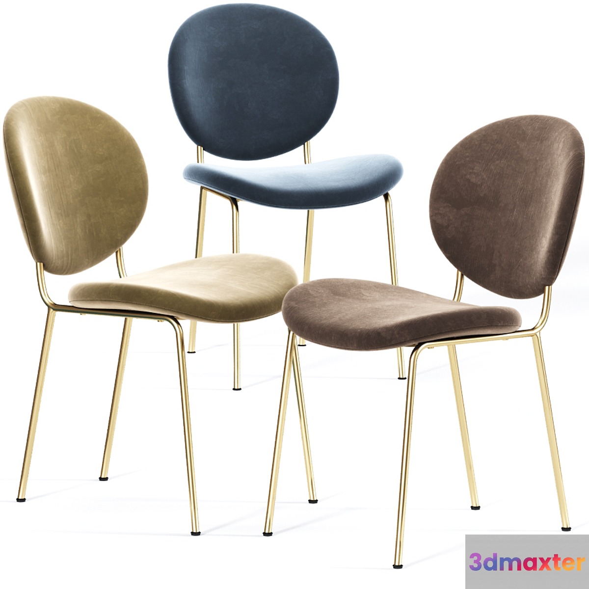Demi Dining Chair Velvet 3D Max