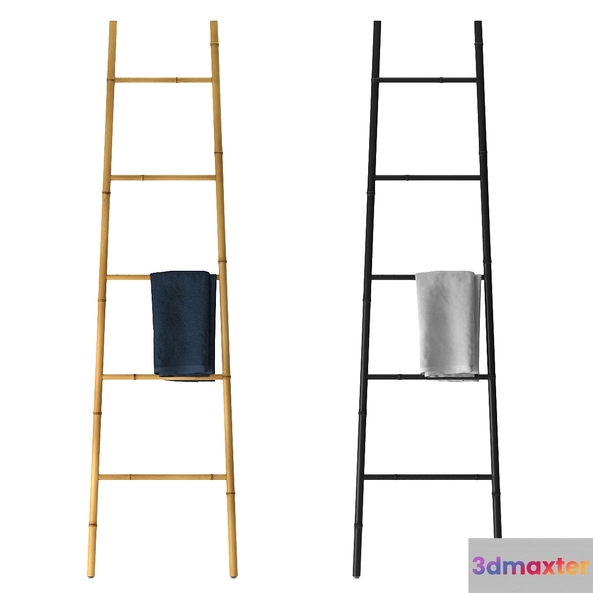 Bamboo ladder towel rail 3D Max
