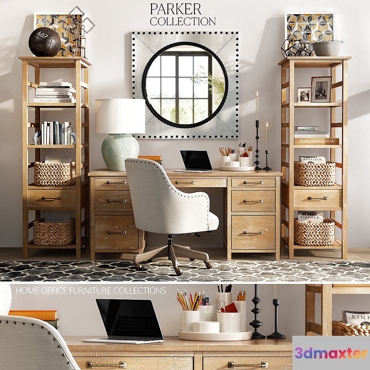 Pottery barn PARKER HOME OFFICE FURNITURE COLLECTION 3D Max