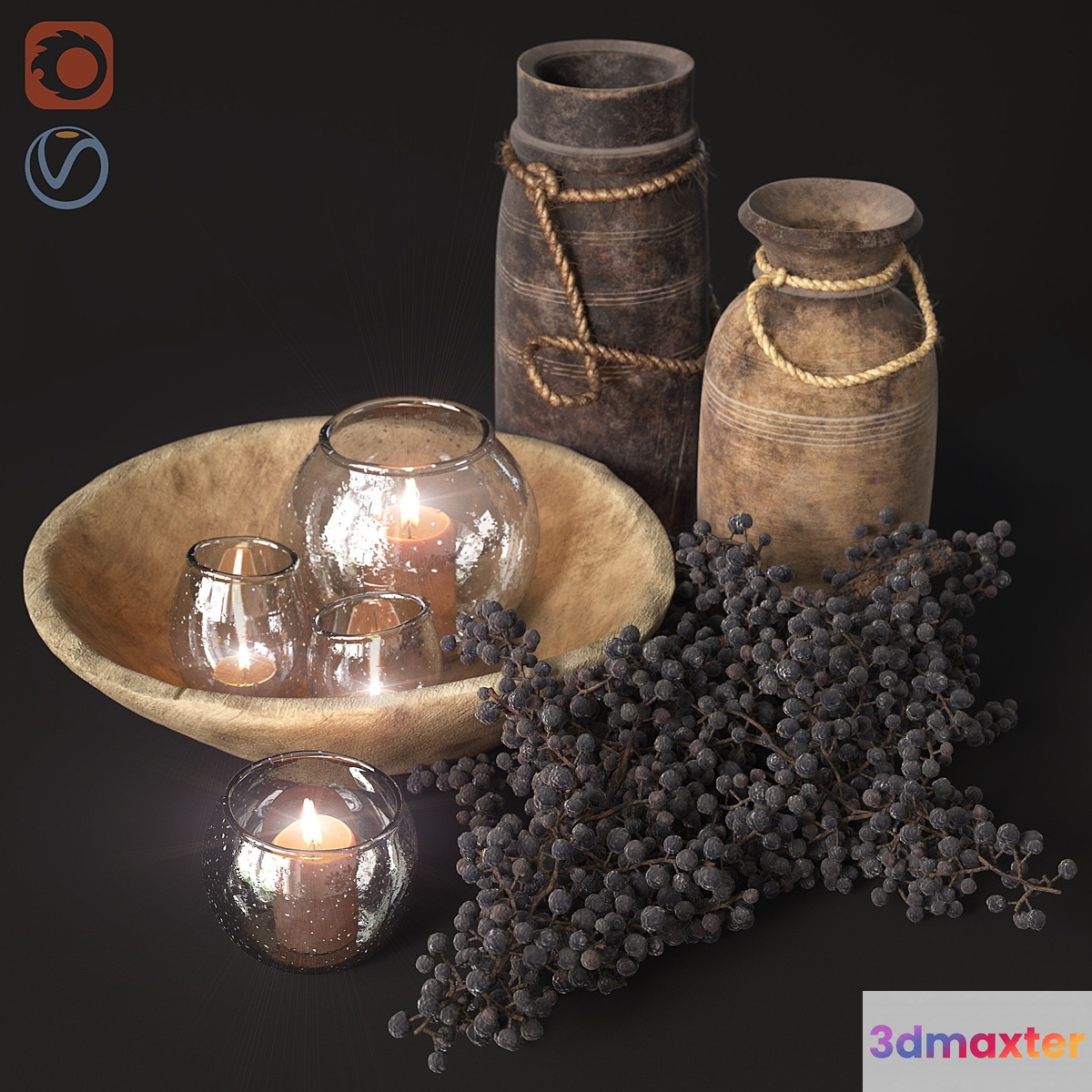 Vintage decorative set 2 3D Max