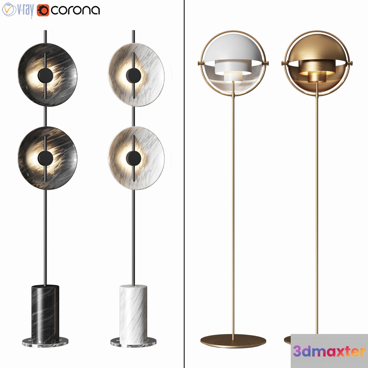 Floor Lamp Set 02 3D Max