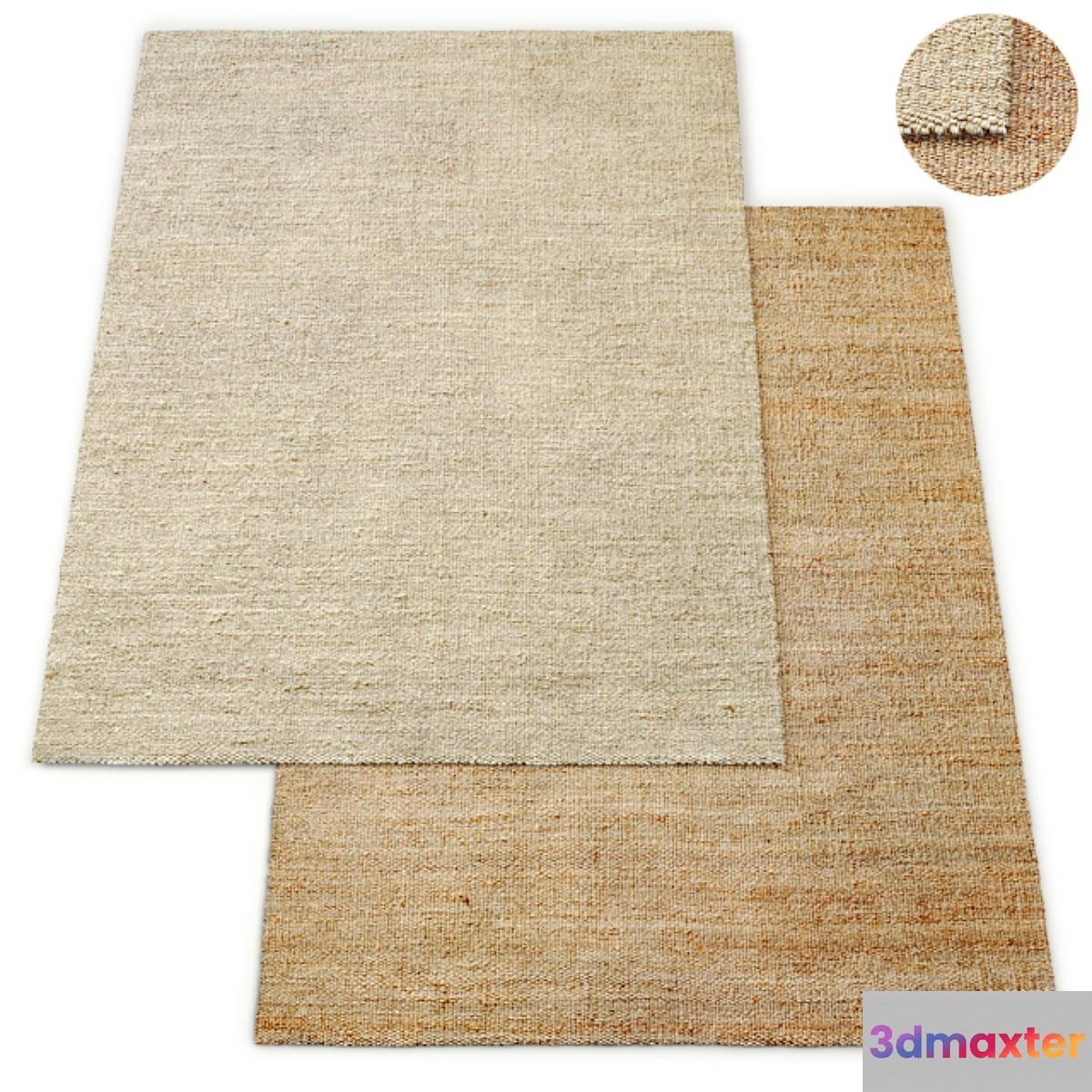 Kai Handwoven Jute Rug RH 3D Max