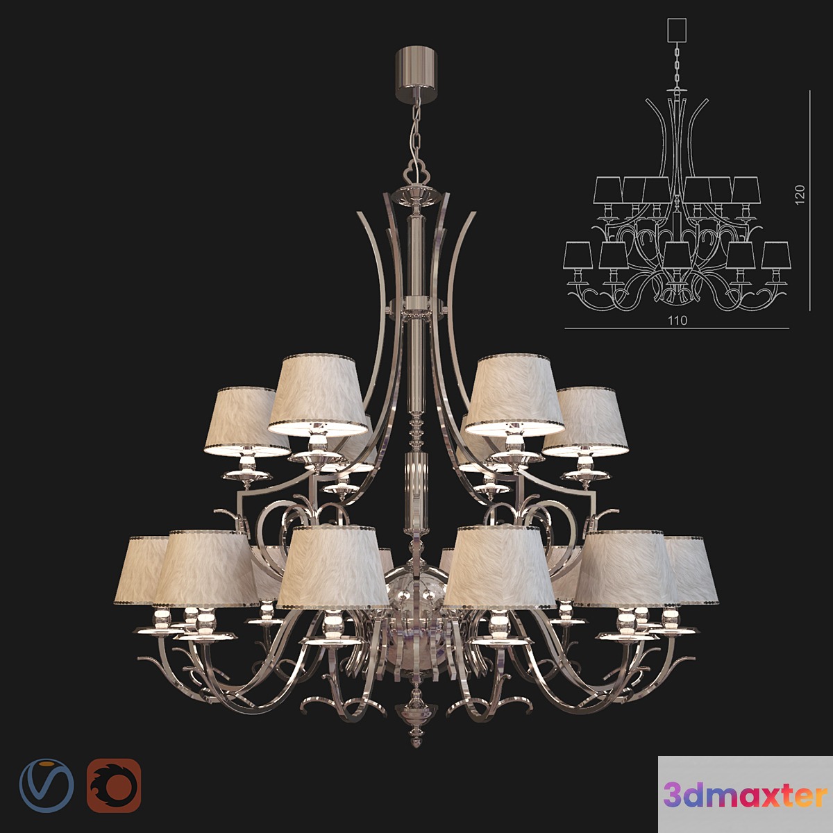 Visionnaire_chandelier_thalita 3D Max
