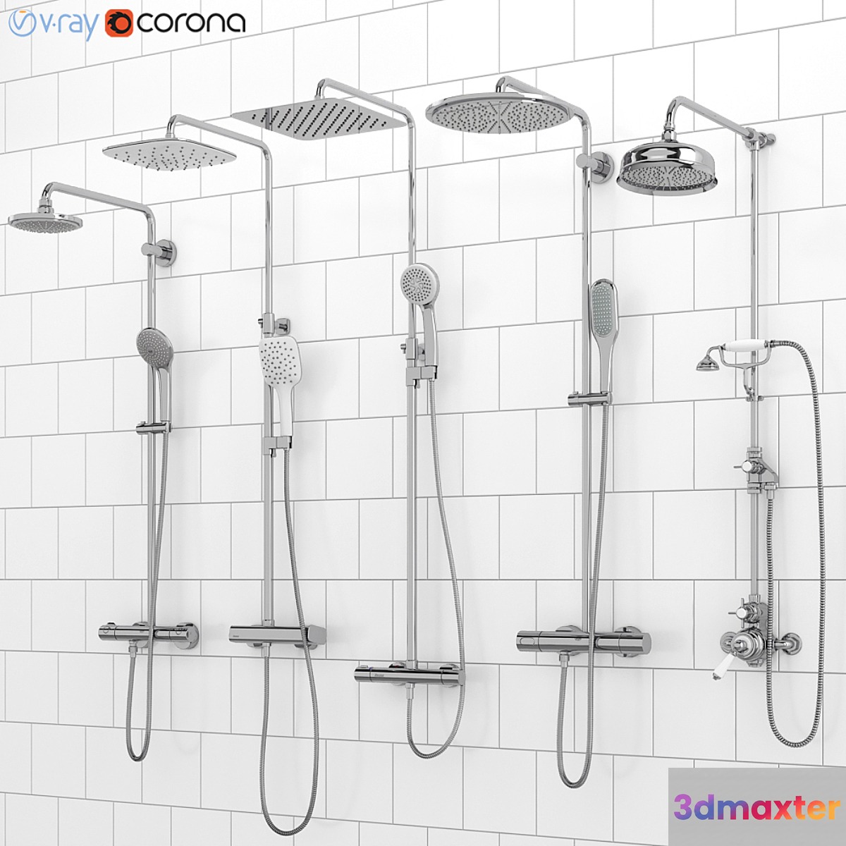 Shower systems Devon Devon | Ravak | GROHE set 77 3D Max