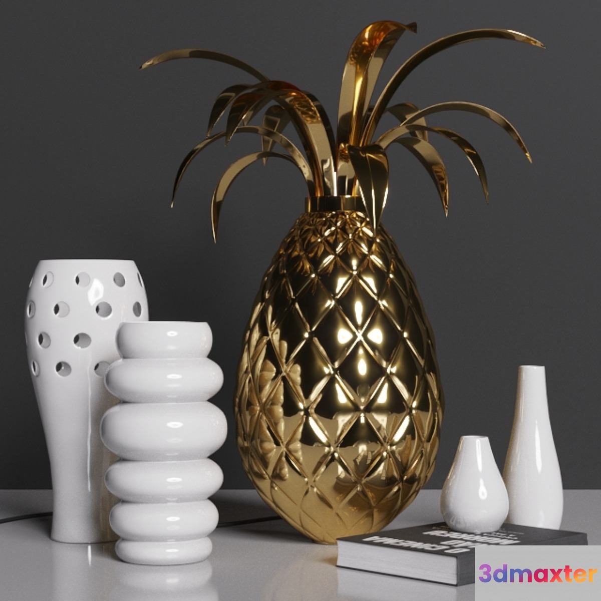 MIRANDA_PINEAPPLE_TABLE_decor_set 3D Max